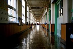 empty school corridor