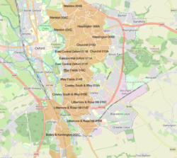 Figure 3. Map of Areas in Oxford, South Oxfordshire, and Vale of White Horse Districts (created using Esri ArcGIS maps in Power BI)