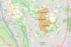 Figure 5. Map of Areas in Churchill, Cowley North, and East Central Oxford. (created using Esri ArcGIS maps in Power BI)