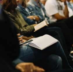 Students sat in class with notepads out